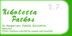 nikoletta patkos business card