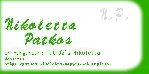 nikoletta patkos business card